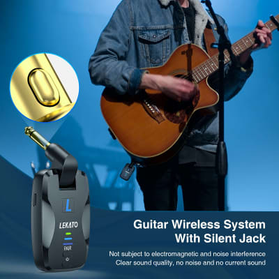 LEKATO 2.4GHz 18 Channels Wireless Guitar Transmitter Receiver Audio System image 3