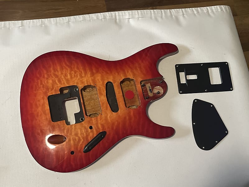 2007 Korean Korean Ibanez S470DXQM Red Viking Burst Guitar Body Floyd Ready image 1
