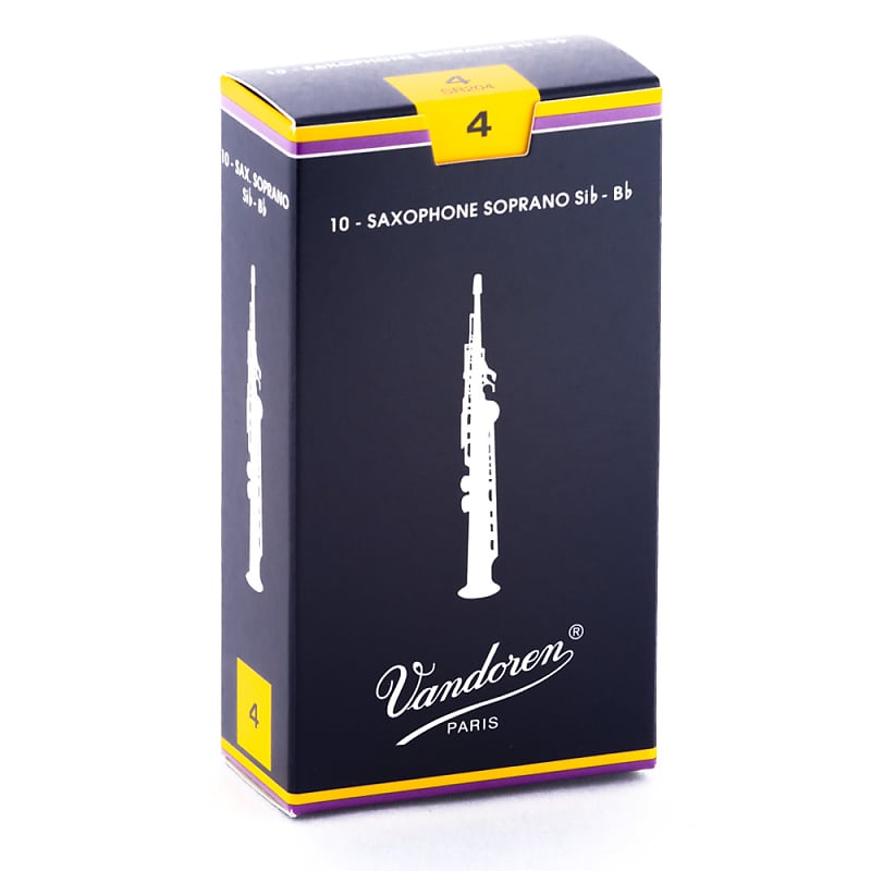 Vandoren SR204 Soprano Sax 4 Strength Traditional Saxophone Reeds Box of 10 image 1