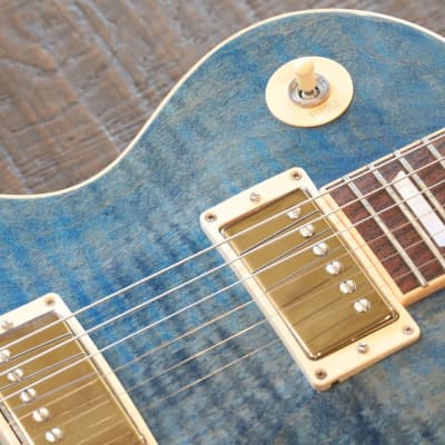 2015 Gibson Les Paul Traditional 100 Single-Cut Electric Guitar Ocean Blue image 7