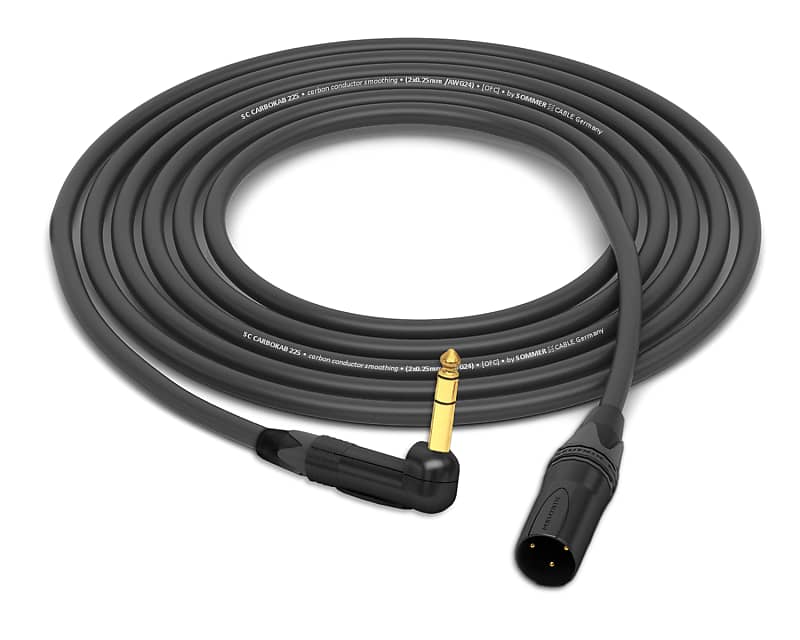 90° TRS to XLR-M Cable | Sommer Carbokab 225 & Neutrik Gold Connectors | 80 Feet image 1