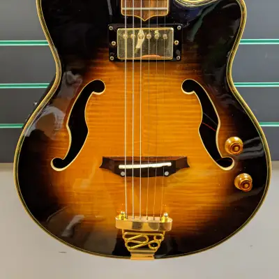Vintage EY-60E Sunburst Hollowbody Electric Guitar image 4