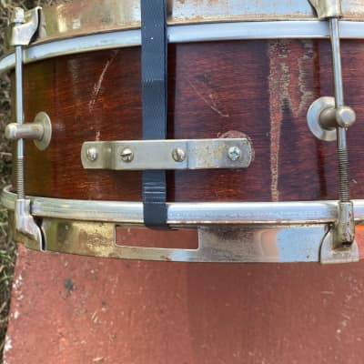 Kent late 50's 14" 6 lug  snare drum now Blue repo badge Made in NY USA Single Tension Single flanged hoops Evans Remo Puresound Custom build image 5