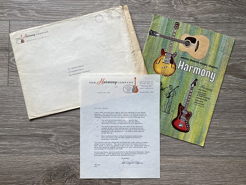 1964 Harmony Catalog w/ Envelope and Letter Case Candy Reverb