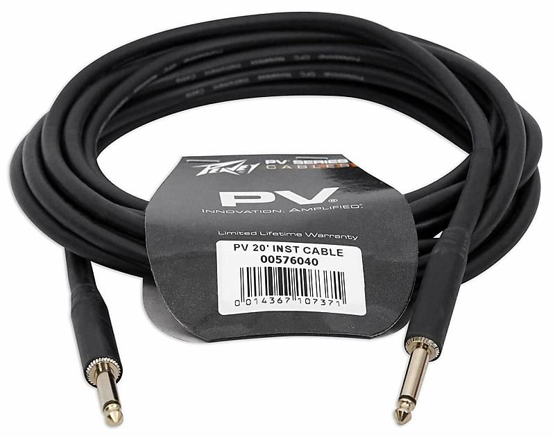 Peavey Pv 20' Ft. Instrument Guitar 1/4" to 1/4' Cable image 1
