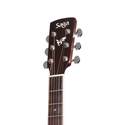 Saga '700 Series' | Solid Spruce Top Acoustic-Electric Dreadnought Cutaway Guitar | Natural Satin image 7