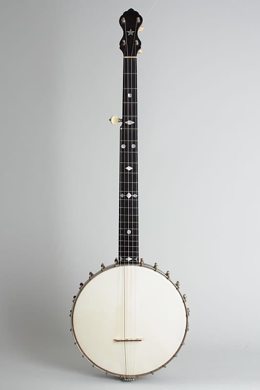 W. A. Cole  Eclipse #2500 5 String Banjo (1910), ser. #4081, black tolex hard shell case. image 1