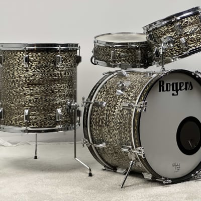 Rogers 20/12/16/5x14" 1960's Cleveland-Era Holiday Drum Set - Black Onyx image 2