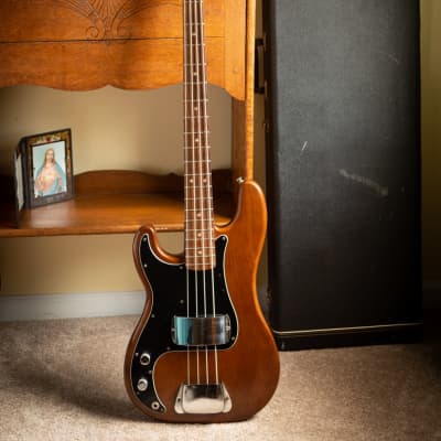 Left Handed rare Fender Precision Bass 1977-78 Walnut Mocha w Fender case completely original image 1