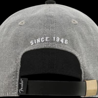 Fender Hipster Dad Hat, Grey & Black, One Size Fits Most image 2
