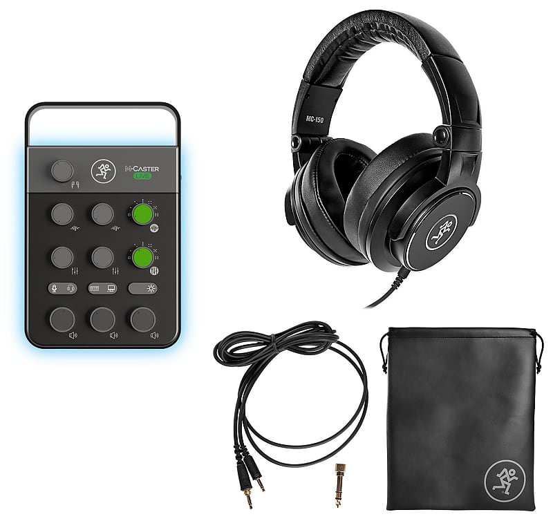 Mackie M Caster Live Streaming Podcasting Smartphone/USB Mixer+MC-150 Headphones image 1