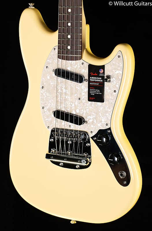 Fender American Performer Mustang, Rosewood Fingerboard, Vintage White (325) image 1