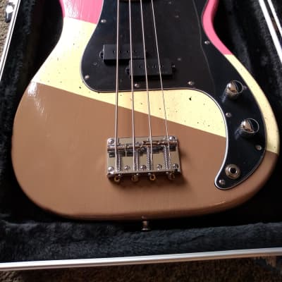 Handcrafted P Bass 2021| Gloss Neapolitan Ice Cream| New Hardshell Gator Case Included image 3
