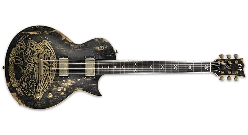 ESP WILL ADLER WARBIRD DISTRESSED BLACK w/ GRAPHIC | Reverb