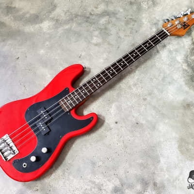 Hondo Deluxe MIJ Short Scale P-Bass Clone (Late 1970s, Hot Rod Red) imagen 3