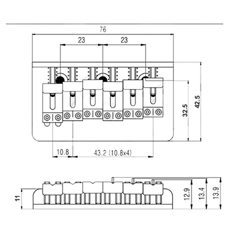 Hardtail ThroughBody Guitar Bridge/Vintage Saddles Reverb Australia