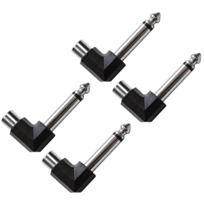 SAPT102 (4 Pack) - RCA Female to 1/4" Right Angle Male Adapter image 1