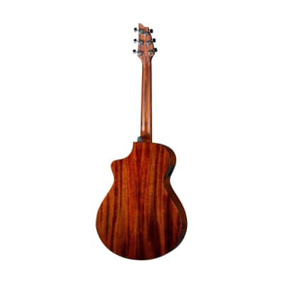 Breedlove Discovery S Concert Edgeburst CE African Mahogany Soft Cutaway 6-String Acoustic Electric Guitar with Slim Neck and Pinless Bridge (Right-Handed, Natural Gloss) image 5