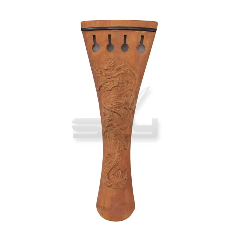 Sky New High Quality 4/4 Full Size Boxwood Violin Tailpiece Carved Dragon Pattern image 1