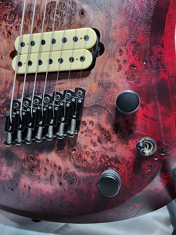 Kiesel Vanquish 7 Poplar Burl Raw Tone Deep Wine Multiscale