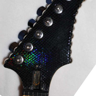 B.C. Rich Warlock Black Leather Chrome Nail Head Project AS-IS image 6
