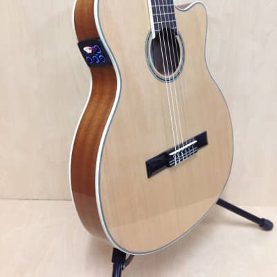 Caraya 551BCEQ/N: Thinline Classical Electric Guitar With Spruce