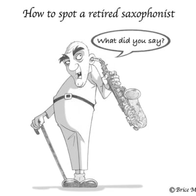 2 boxes of Baritone saxophone Marca Jazz reeds 4 + humor drawing print image 6