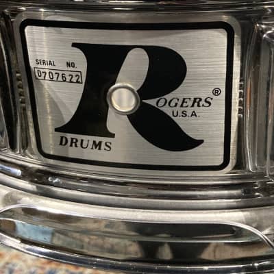 Rogers Vintage Big R, Dynasonic 14"x5"  Snare Drum 1976-1979 - Chrome Over Brass image 3