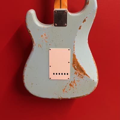 Fender Stratocaster Custom Shop '57 Relic Daphne Blue Matching Headstock del 2011 image 4