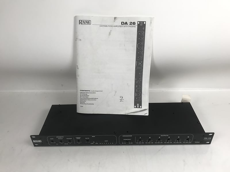 Rane DA 26 Distribution Amplifier Multi Zone Paging System Reverb