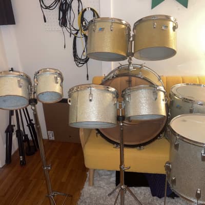 Ludwig Drumset with Melodic Concert Toms 1972 - Gold Sparkle image 5