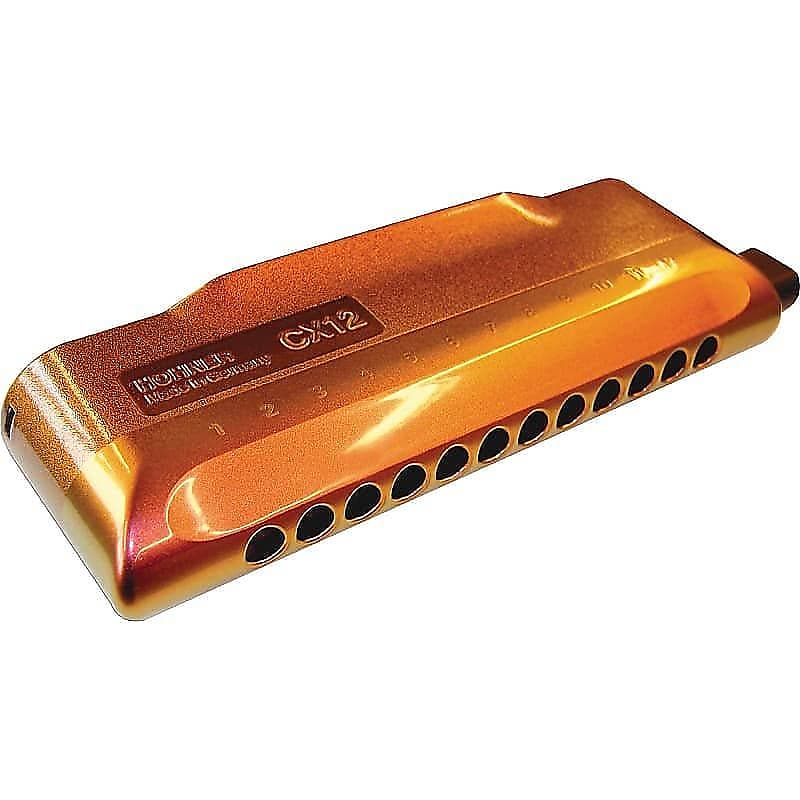 Hohner 7545J-C CX-12 Jazz Harmonica in Key of C in Red to Gold Fade Finish image 1