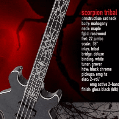 Schecter Scorpion Tribal Bass Left Handed with Darkglass Tone Capsule preamp and Bartolini Pickups image 17