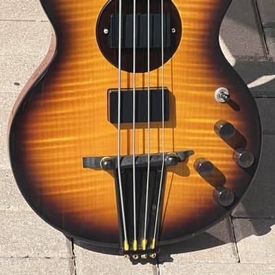Rick Turner Model 2 Deluxe Bass  2000 - an ultra rare 2 pickup example w/a Flamey Maple Sunburst  Top. for sale
