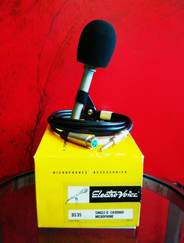 Vintage 1977 Electro-Voice DS35 Cardioid Dynamic Microphone Low Z w accessories RE16 image 1