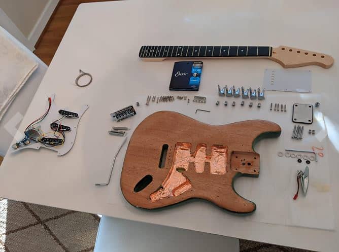 DIY Electric Guitar Full Kit Maple Neck & Composite Ebony