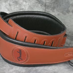 NEW FENDER BROWN DELUXE WIDE GUITAR BASS STRAP NICE PADDED LEATHER 3.25 WIDE Reverb