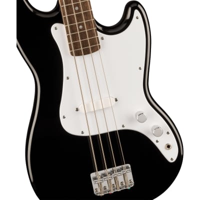 Squier Sonic Bronco Bass, Laurel Fingerboard, White Pickguard, Black image 3