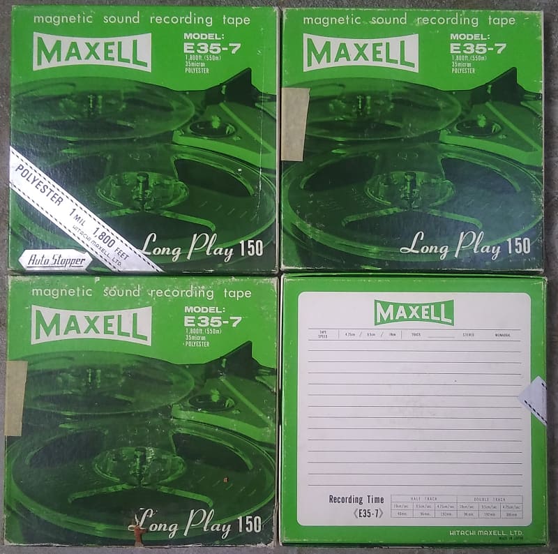 Maxell E35-7 7 1800ft 1/4 reel tape - QTY: 4