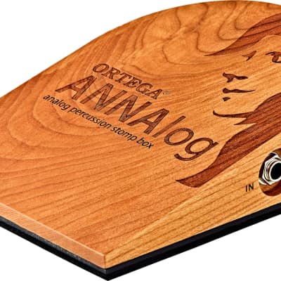 Ortega Guitars ANNAlog Analog Passive Percussion Stomp Box with Built-in Piezo for Kick Sound Made of Cherry Wood image 1