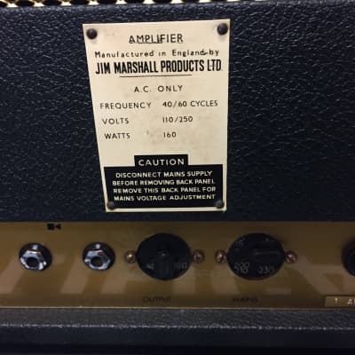 Marshall 1968 JMP 50w Plexi Small Box PA Spec Head Model #1985 Black image 9