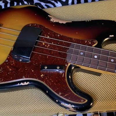 NEW! 2024 Fender 64 Precision Bass Relic 3-Tone Sunburst - Custom Shop - Authorized Dealer - 9 lbs - R133707 image 1