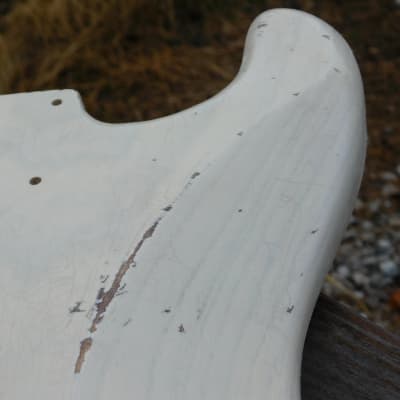 3lbs 12oz BloomDoom Nitro Lacquer Aged Relic White Blonde S-Style Vintage Custom Guitar Body image 12