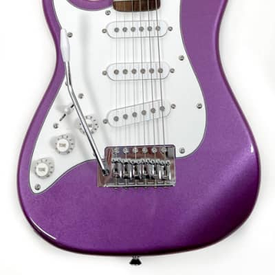 SX 1/2 Size Left Handed Electric Guitar Package w/Bag & Headph amp RST 1/2 MPP Metallic Purple Left image 2