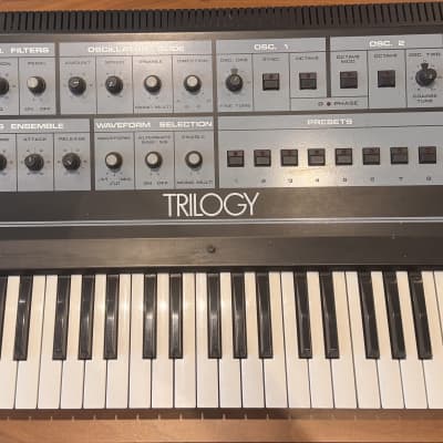 Crumar Trilogy 3-Section Polyphonic Analog Synthesizer 1980s - Black