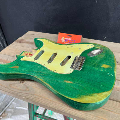 Real Life Relics Custom Class Strat® Body Aged Trans Forest Green Swamp Ash Nitro Lacquer image 6
