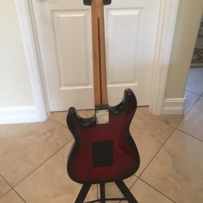 Fender Squier  by Fender Stratocaster Standard Series Rare  Black and Red image 2