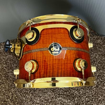 DW 25TH anniversary Anniversary Amber Lacquer Over Flame Maple 5 Piece w/snare W/MAY mic system image 16