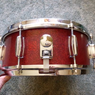 Zim-Gar 14x5.5" vintage snare drum 1960s - sparkle red with video image 4