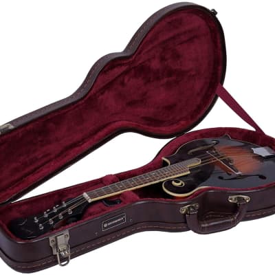 Crossrock CRW600MF F-body Mandolin Deluxe Wooden Hard Case with Leather Look No Fearing in Traving image 3